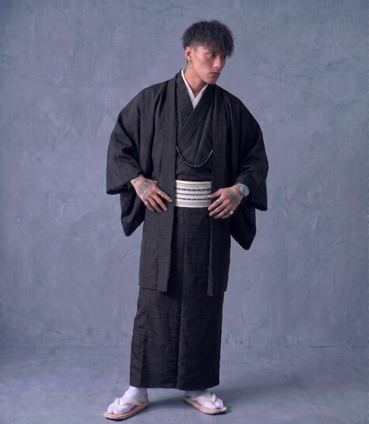 6 Colors Men's Traditional Kimono 4/6/8PCS Gift Set, Customizable Kamon