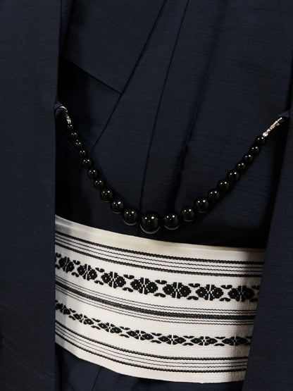 Black Agate Haori himo