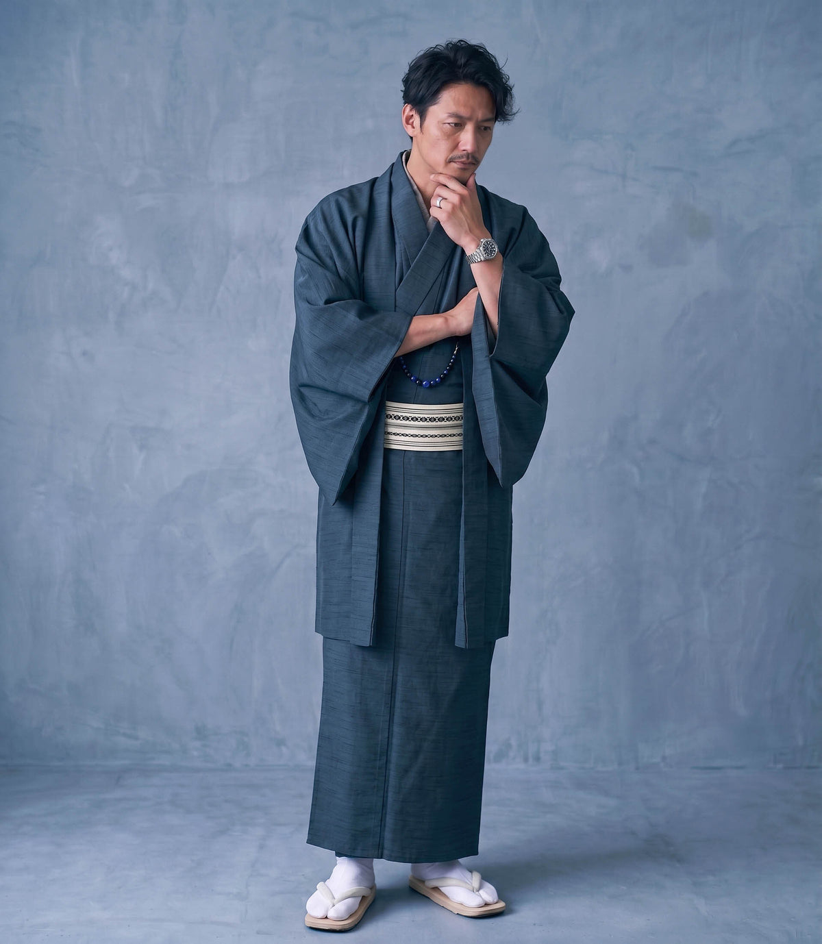 2 Colors Japanese Men's Kimono 4/6/8PCS Gift Set, Custom Kamon Available