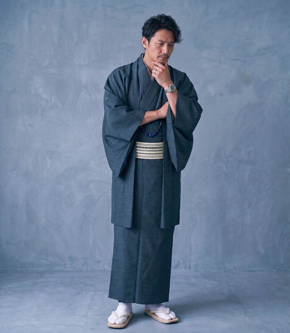 2 Colors Japanese Men's Kimono 4/6/8PCS Gift Set, Custom Kamon Available