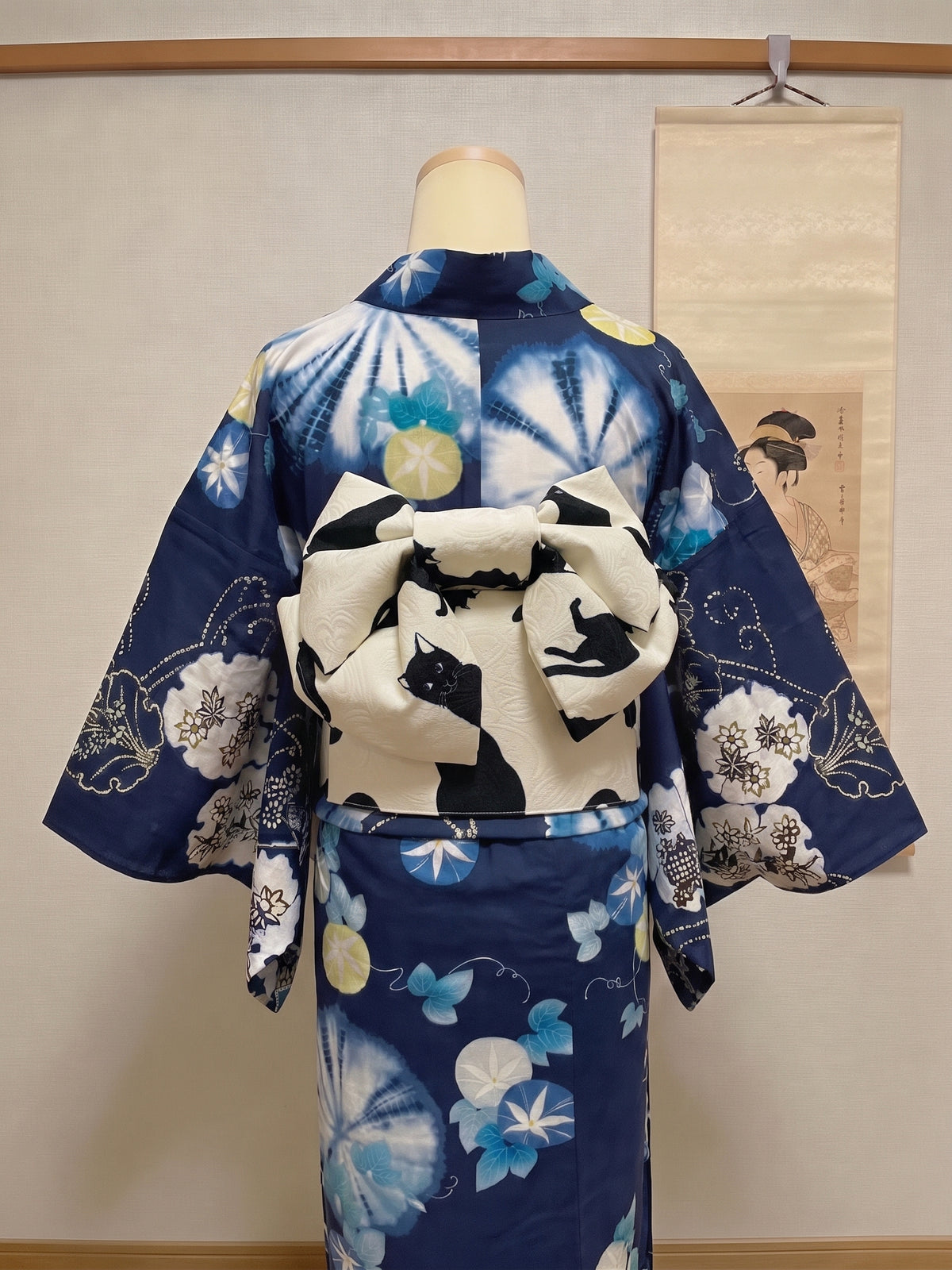 Pre-tied Cat Pattern Obi