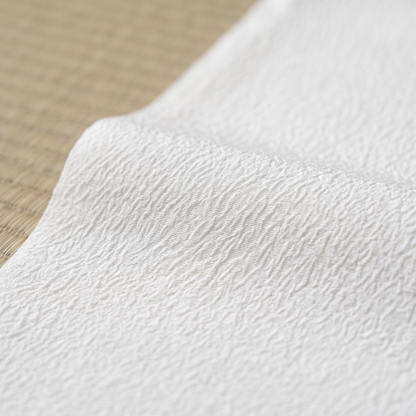 Pearl White Washable Iromuji Kimono Set with Pre-Tied Obi