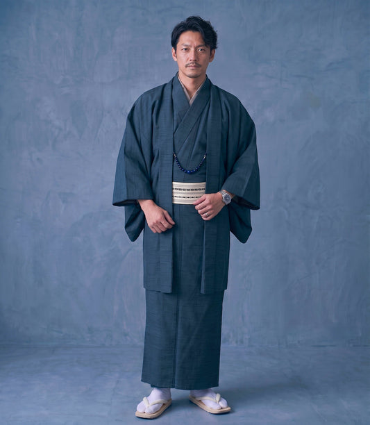 2 Colors Japanese Men's Kimono 4/6/8PCS Gift Set, Custom Kamon Available