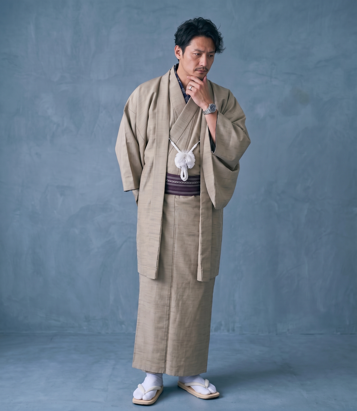 6 Colors Men's Traditional Kimono 4/6/8PCS Gift Set, Customizable Kamon