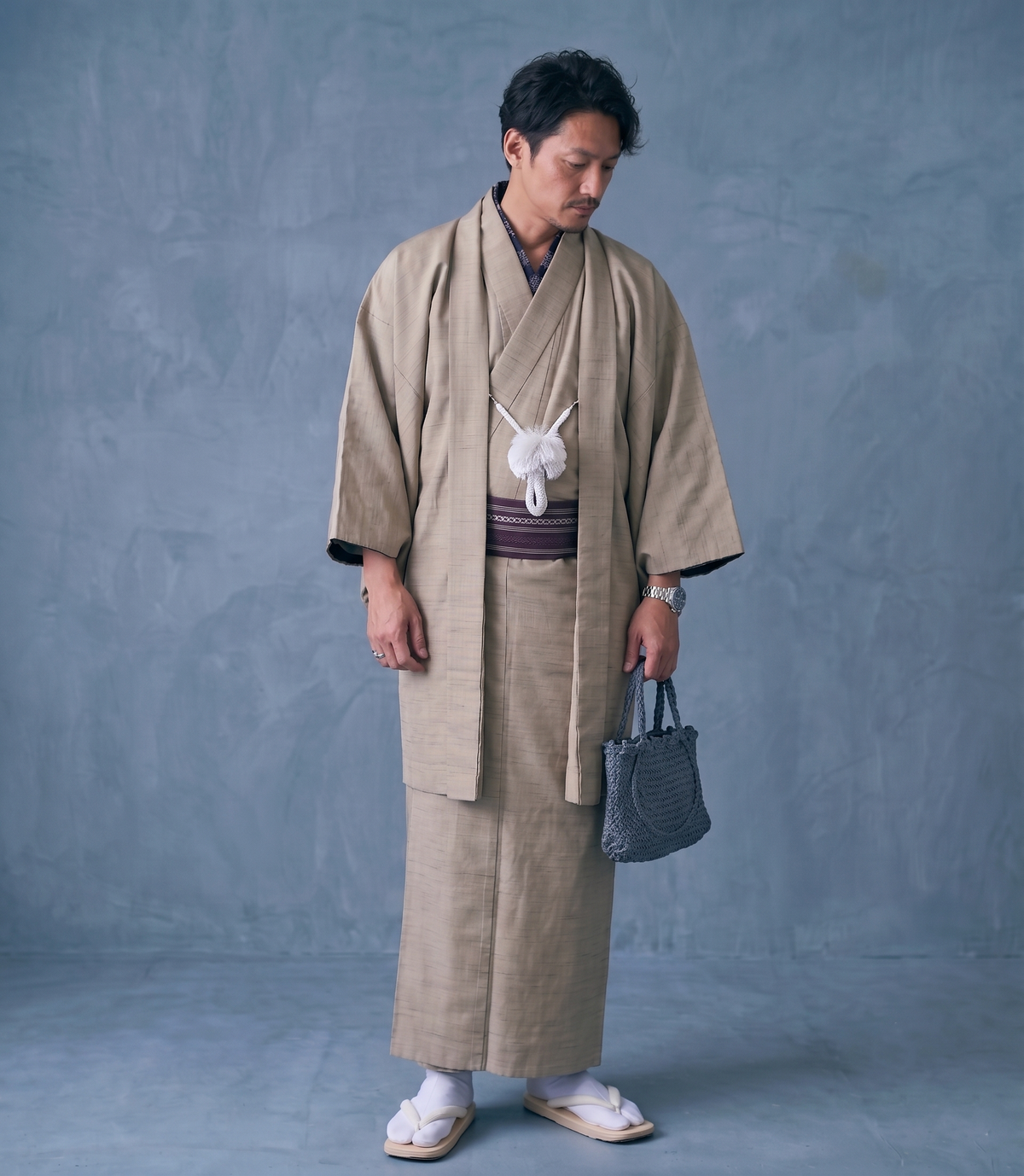 6 Colors Men's Traditional Kimono 4/6/8PCS Gift Set, Customizable Kamon