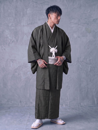 2 Colors Japanese Men's Kimono 4/6/8PCS Gift Set, Custom Kamon Available