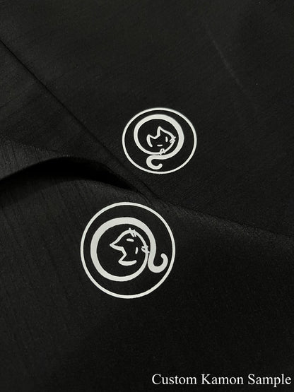 Traditional Men's Black Kimono 4/6/8PCS Set, Custom Kamon Available