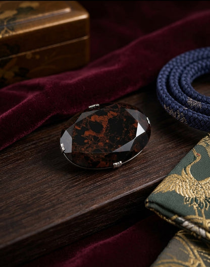 Hokkaido Mahogany Obsidian Kimono Obidome NO765 | Obijime Ornament