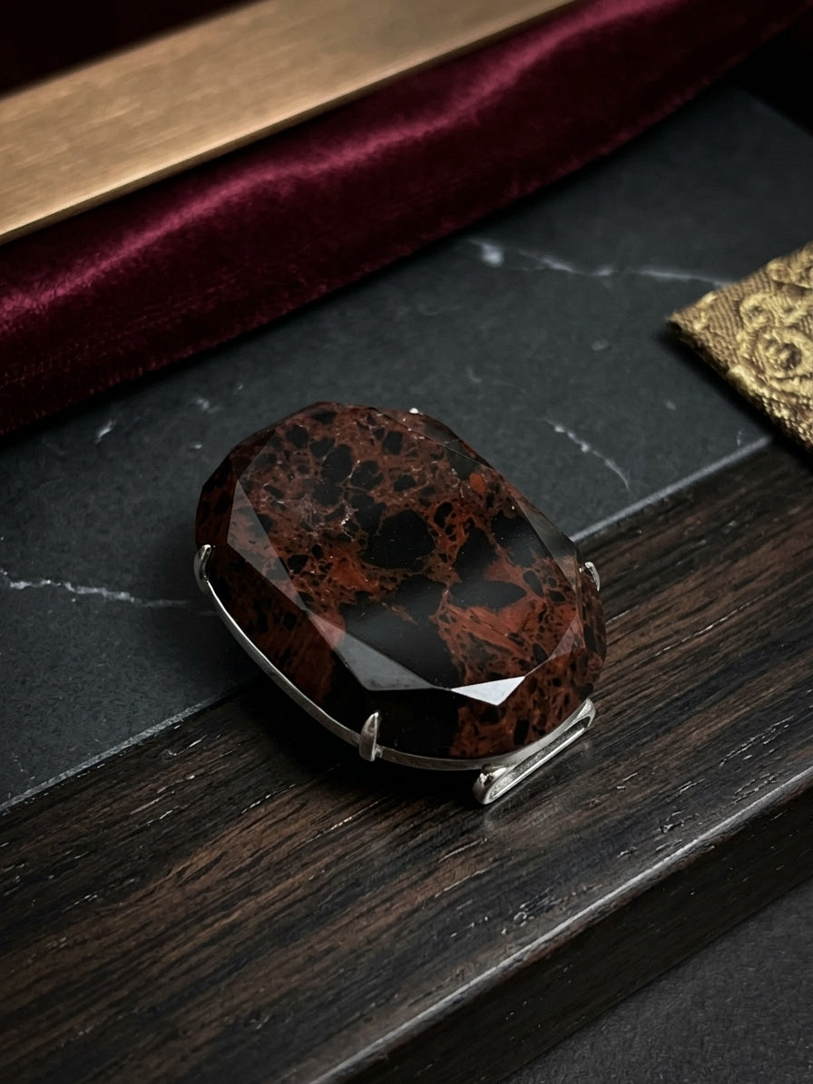 Hokkaido Mahogany Obsidian Kimono Obidome NO761 | Obijime Ornament