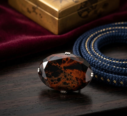 Hokkaido Mahogany Obsidian Kimono Obidome NO781 | Obijime Ornament