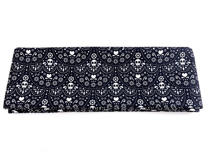 Skull Pattern Hanhaba Obi Belt, Double Sided, Yukata Obi