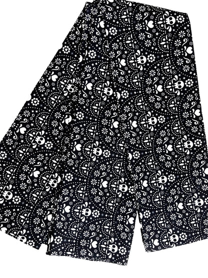 Skull Pattern Hanhaba Obi Belt, Double Sided, Yukata Obi