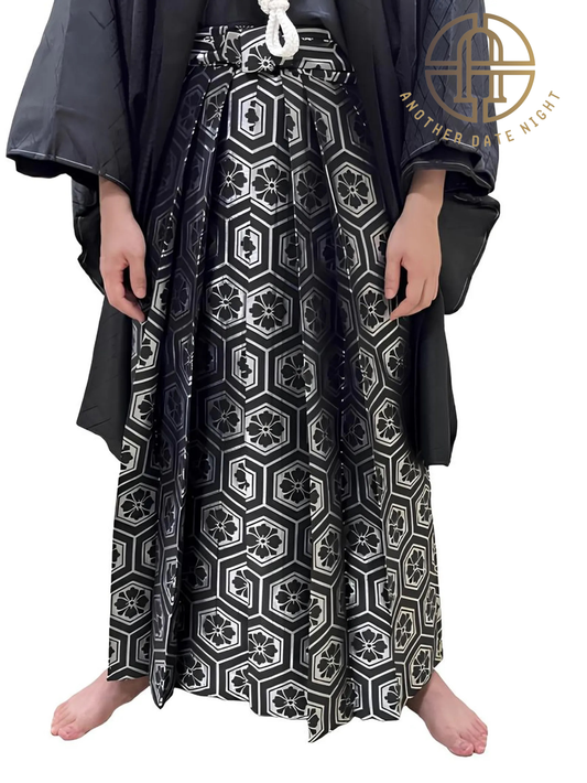 Black & Silver Hakama Pants, Men's Hakama