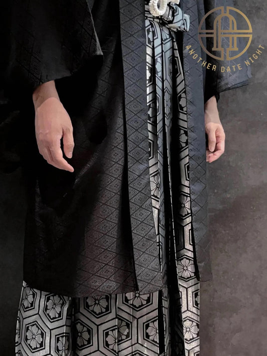 Silver & Black Hakama Pants, Men's Hakama