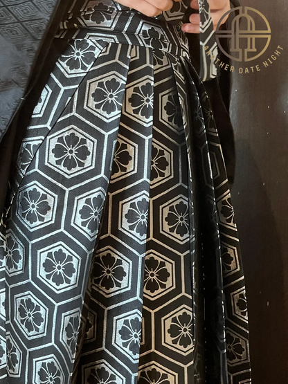 Black & Silver Hakama Pants, Men's Hakama