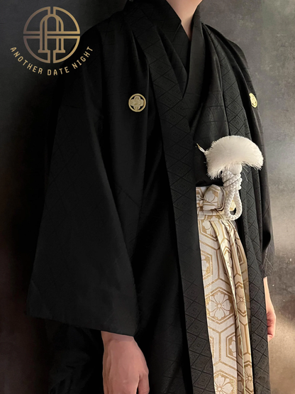 White & Gold Hakama Pants, Men's Hakama