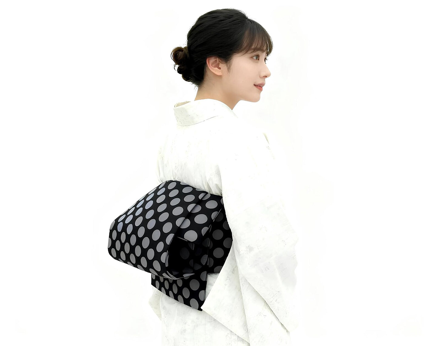 Polka Dot Pre-Tied Obi Belt: Ginza Knot, Easy Kimono Belt