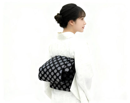 Polka Dot Pre-Tied Obi Belt: Ginza Knot, Easy Kimono Belt