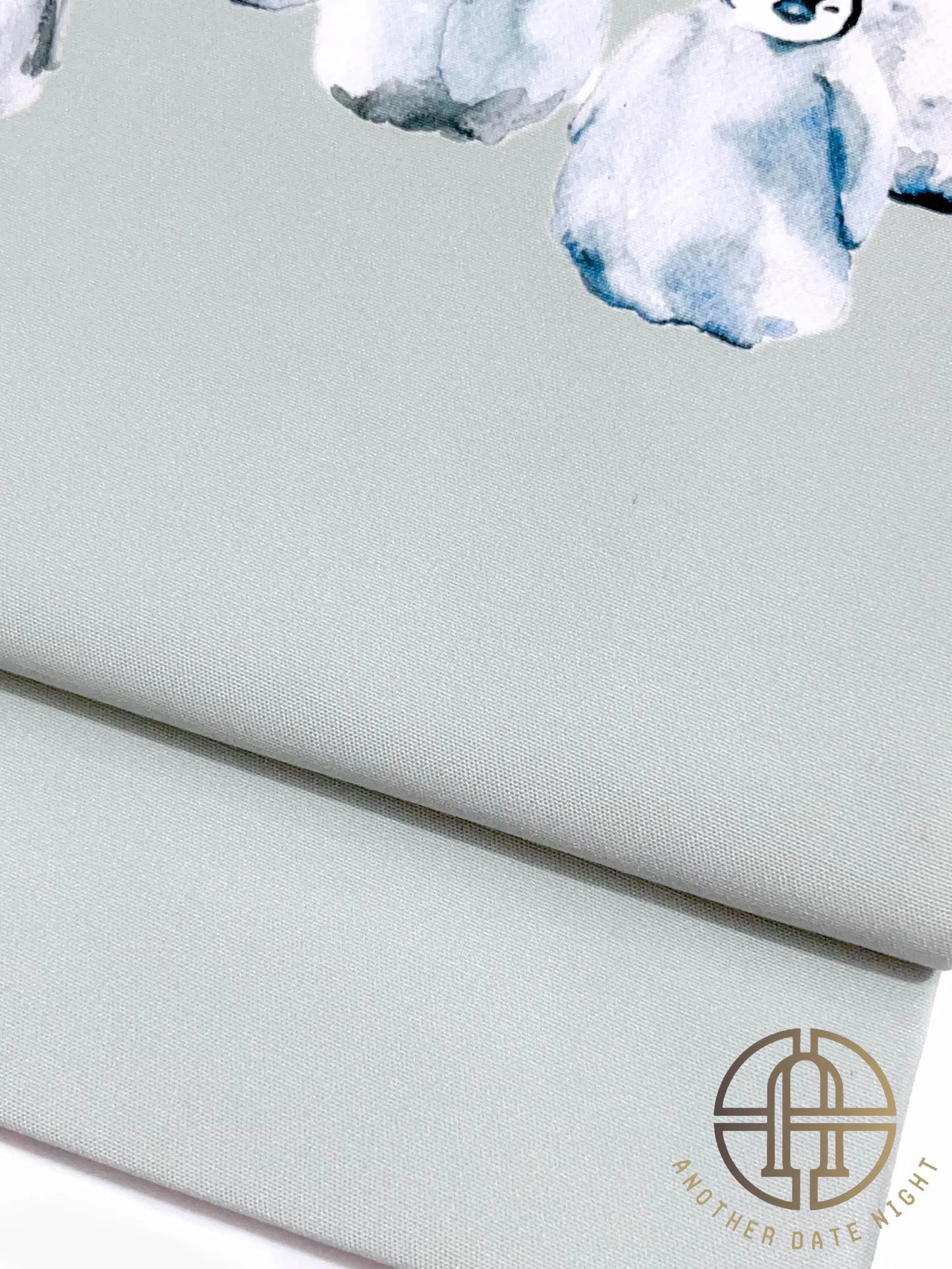 Gray-Green Obi with Cute Penguin Pattern, Pastel Green, Soft Green Easy Wear Obi, Ideal Tea Ceremony Sash