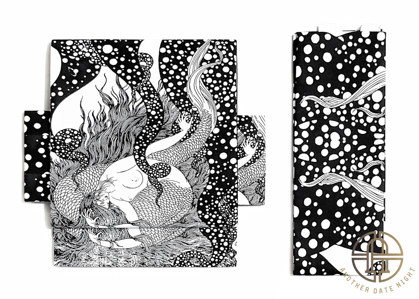 Mermaid Easy Wear Obi, Pre-Tied Nagoya Obi, Tsuke Obi, Double Sided Sash