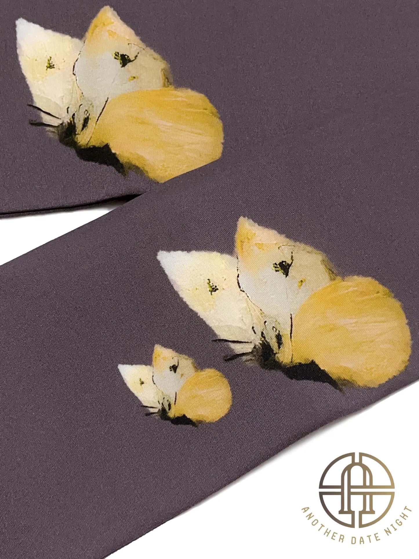 Pre-Tied Obi Belt with Cute Oil Painting Cat, Purple Obi Belt, Easy-to-Wear Nagoya Obi, Double-layer Taiko Knot