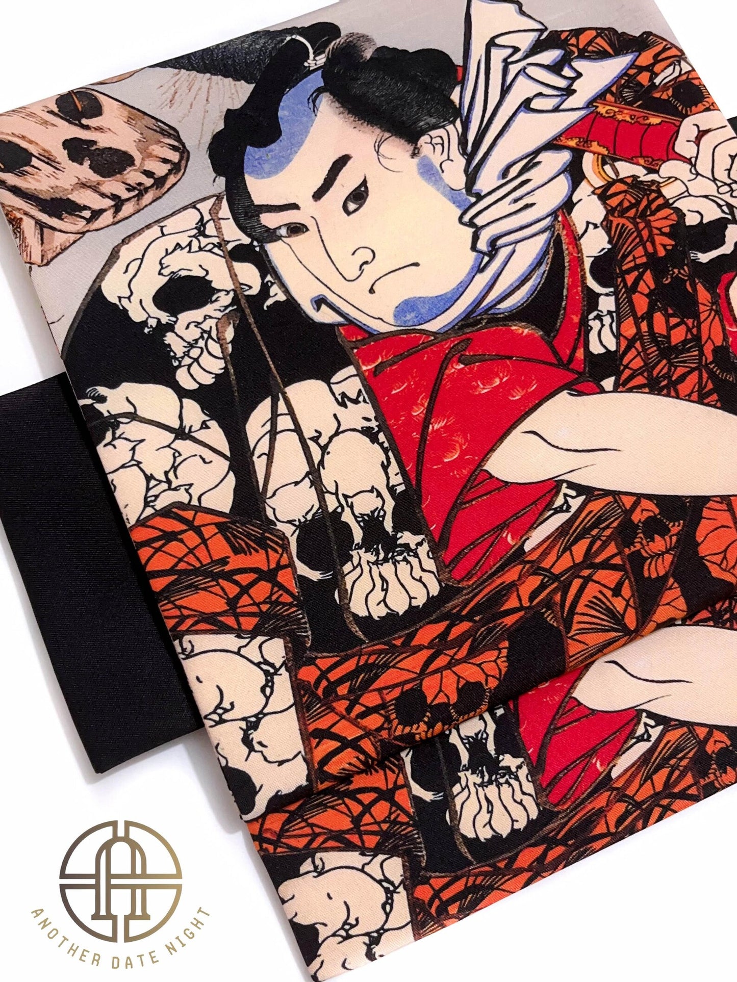 Takiyasha Witch Edo Period Ukiyo-e Obi, Pre-Tied Nagoya Tsuke Obi (Double Sided)