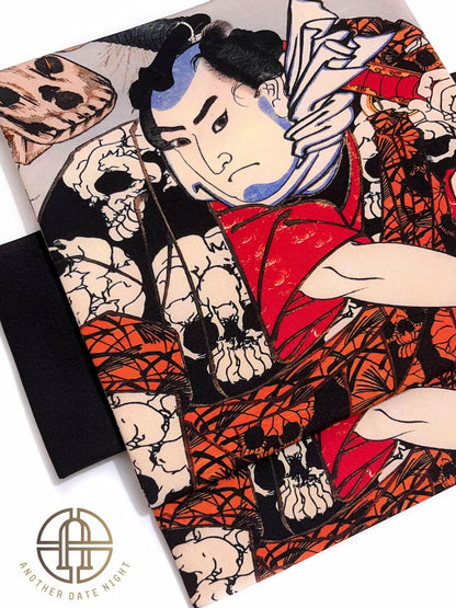 Takiyasha Witch Edo Period Ukiyo-e Obi, Pre-Tied Nagoya Tsuke Obi (Double Sided)