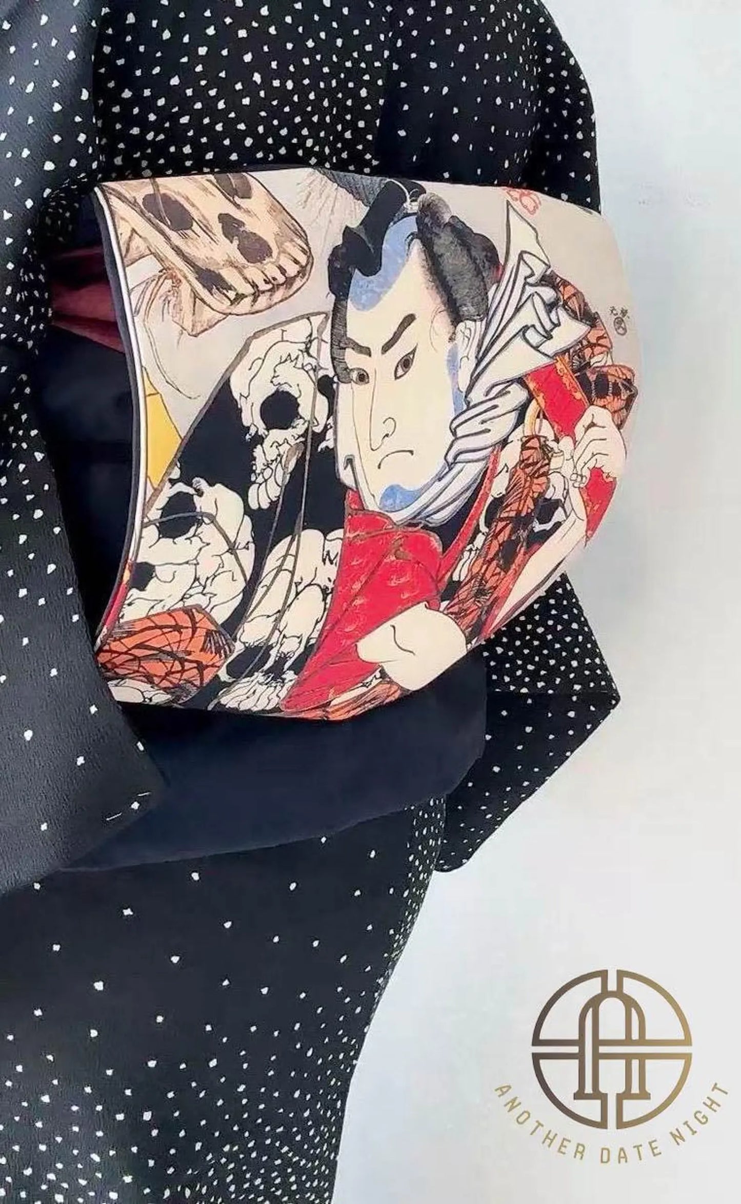 Takiyasha Witch Edo Period Ukiyo-e Obi, Pre-Tied Nagoya Tsuke Obi (Double Sided)