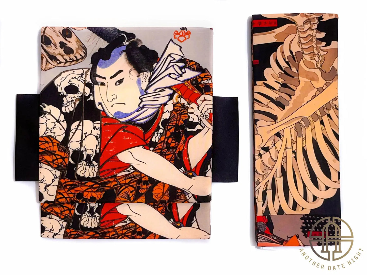 Takiyasha Witch Edo Period Ukiyo-e Obi, Pre-Tied Nagoya Tsuke Obi (Double Sided)