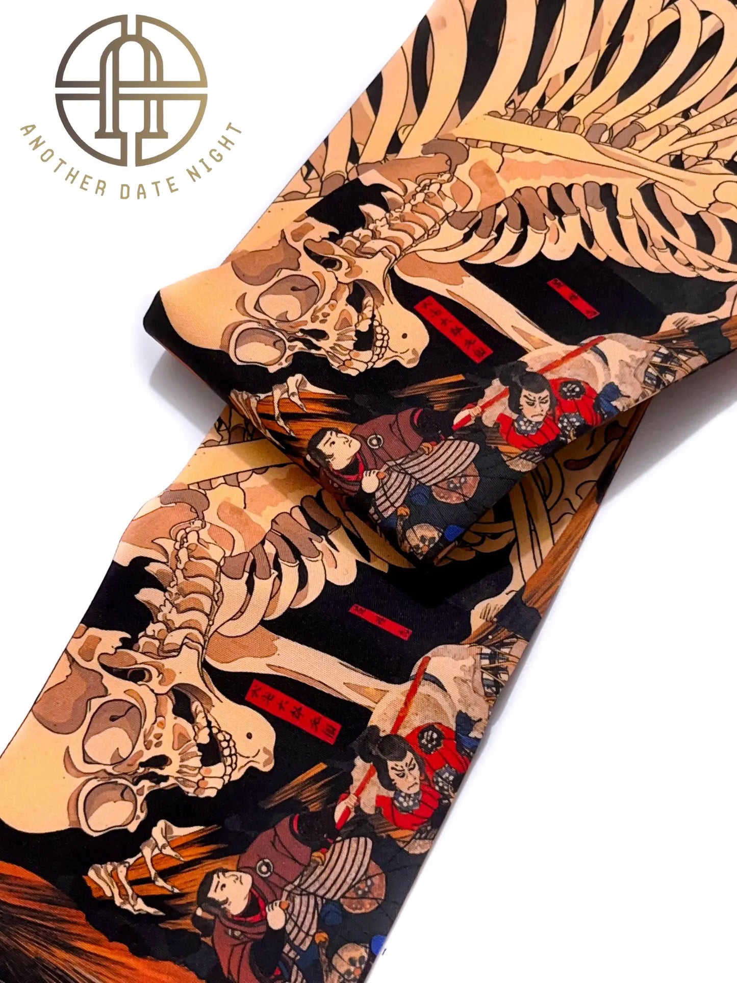 Takiyasha Witch Edo Period Ukiyo-e Obi, Pre-Tied Nagoya Tsuke Obi (Double Sided)