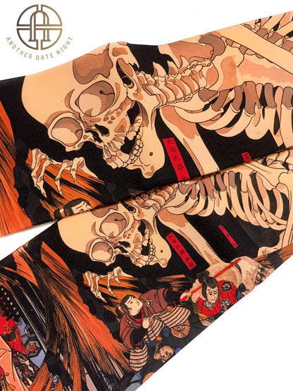 Takiyasha Witch Edo Period Ukiyo-e Obi, Pre-Tied Nagoya Tsuke Obi (Double Sided)