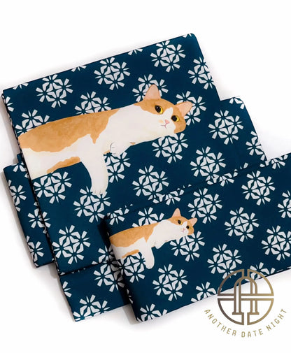 Cute Cat Nagoya Obi, Pre-Tied Tsuke Obi, Wear in 5 Mins, No Tie Needed,Taiko Drum Knot, Kimono Belt