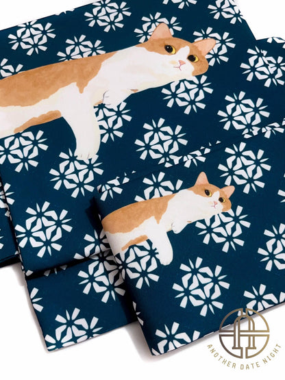 Cute Cat Nagoya Obi, Pre-Tied Tsuke Obi, Wear in 5 Mins, No Tie Needed,Taiko Drum Knot, Kimono Belt