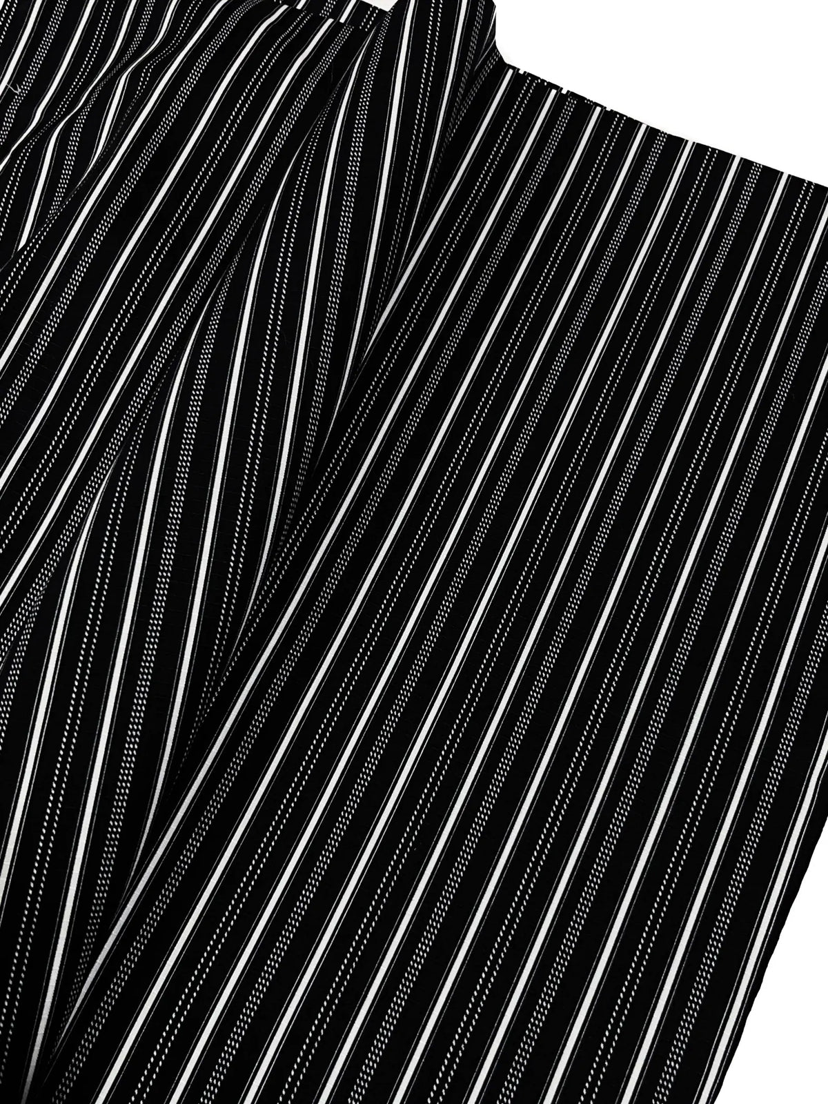 Men's Black Striped Cotton Yukata Set with Custom Fit Options