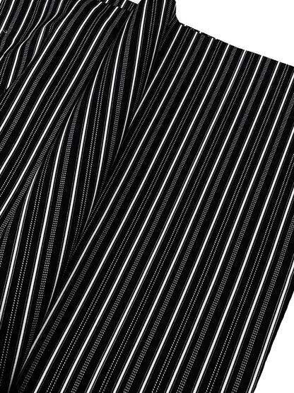 Men's Black Striped Cotton Yukata Set with Custom Fit Options