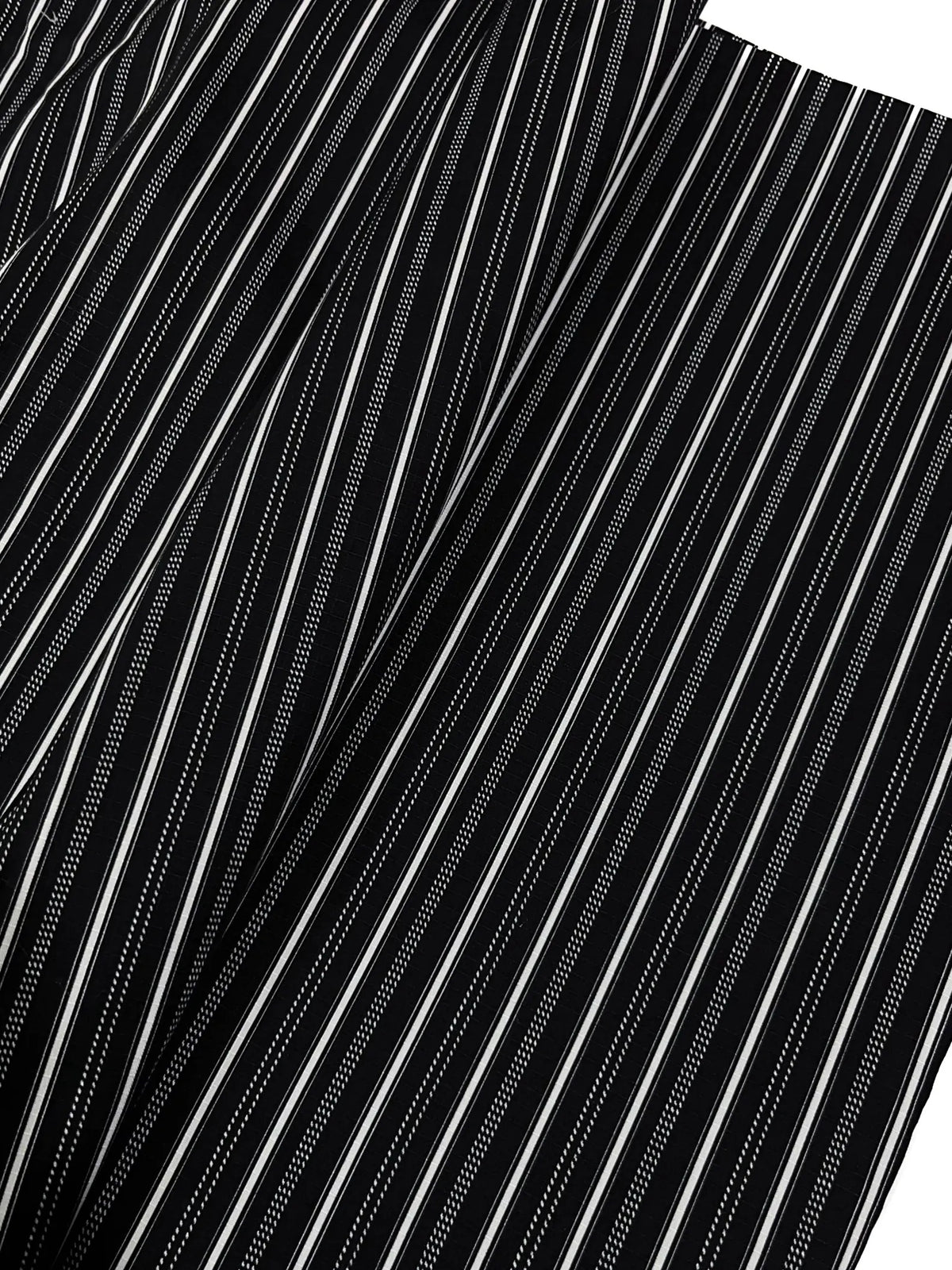 Men's Black Striped Cotton Yukata Set with Custom Fit Options