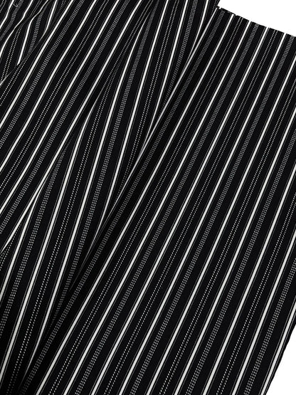 Men's Black Striped Cotton Yukata Set with Custom Fit Options