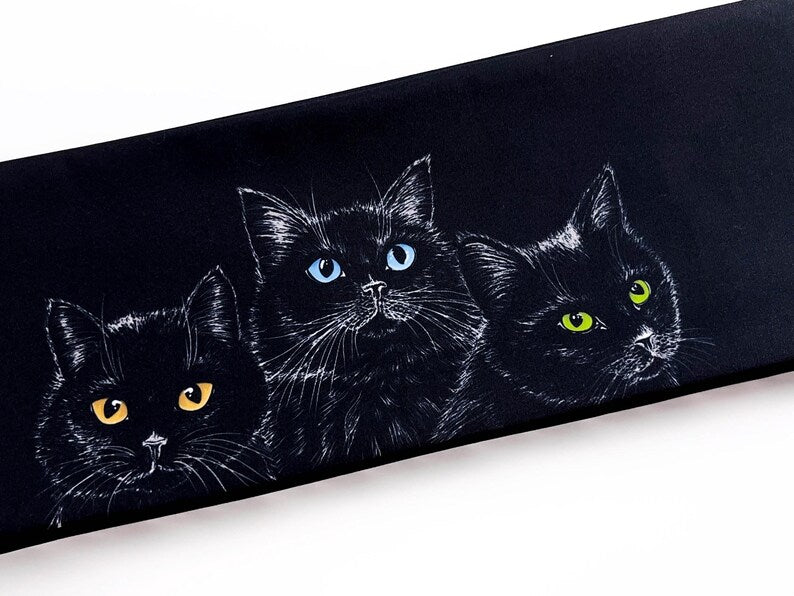 Cat World Triumvirate, Double Sided Hanhaba Obi Belt, Half Width Obi