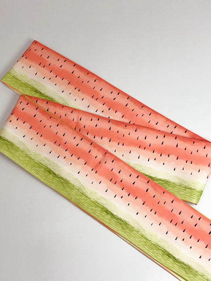 Watermelon Obi, Double Sided Hanhaba Obi Belt, Creative Obi