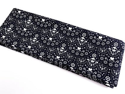 Skull Pattern Hanhaba Obi Belt, Double Sided, Yukata Obi