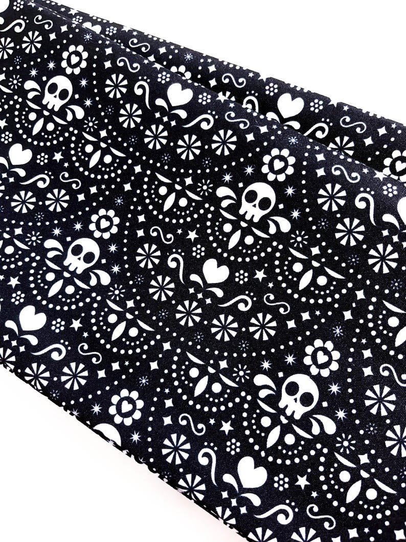 Skull Pattern Hanhaba Obi Belt, Double Sided, Yukata Obi