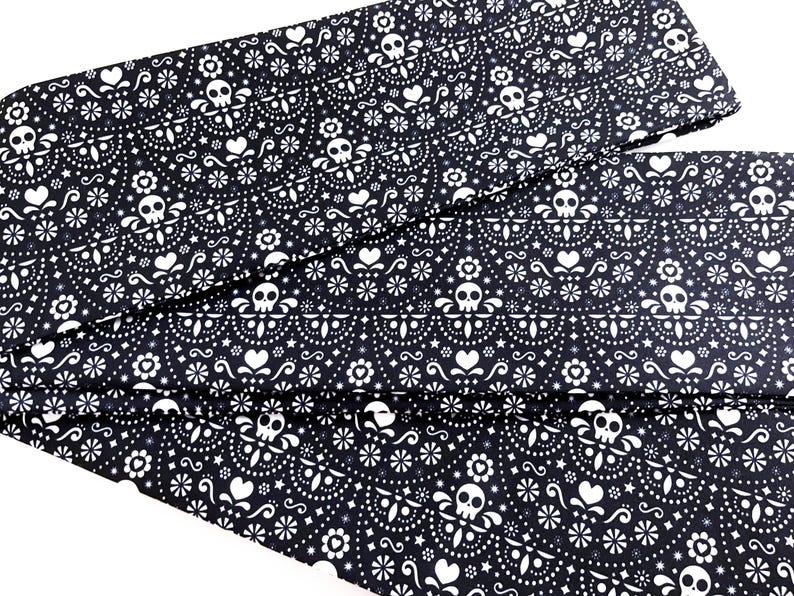 Skull Pattern Hanhaba Obi Belt, Double Sided, Yukata Obi