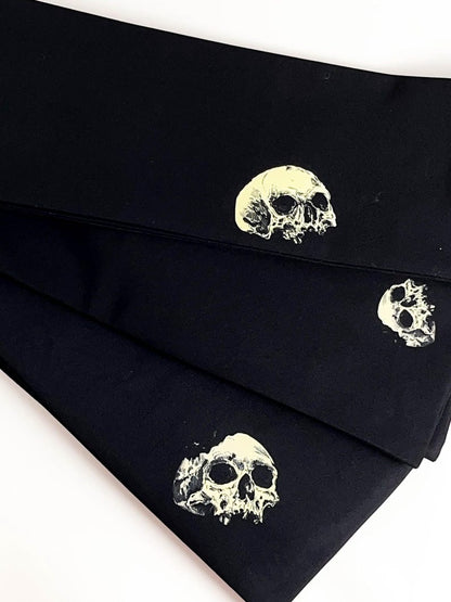 Skull Pattern Double Sided Hanhaba Obi Belt, Yukata Obi