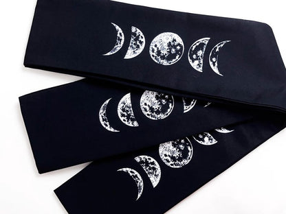 Moon Phase Hanhaba Obi Belt, Double Sided Yukata Obi