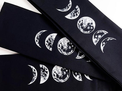 Moon Phase Hanhaba Obi Belt, Double Sided Yukata Obi