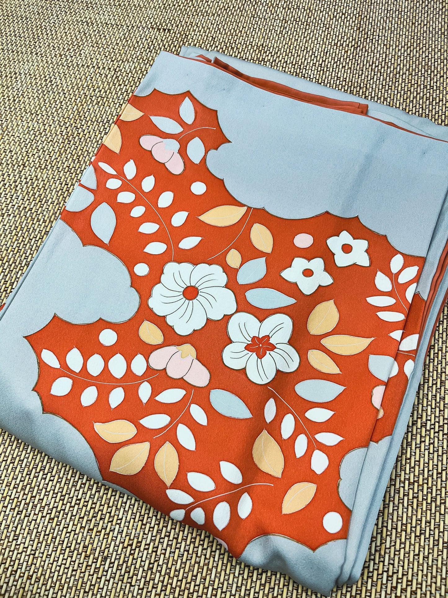 Vintage Grey Silk Tsukesage kimono, Rank A, A04