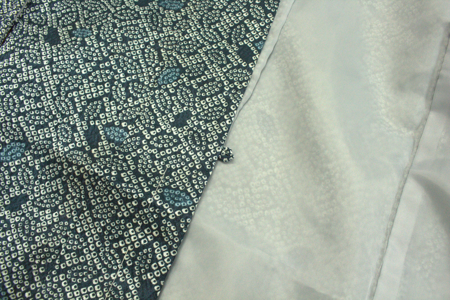 Rank S Vintage Japanese Silk Haori: Abstract Leaf Pattern (HA36)