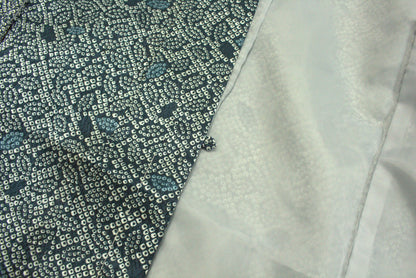 Rank S Vintage Japanese Silk Haori: Abstract Leaf Pattern (HA36)