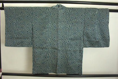 Rank S Vintage Japanese Silk Haori: Abstract Leaf Pattern (HA36)