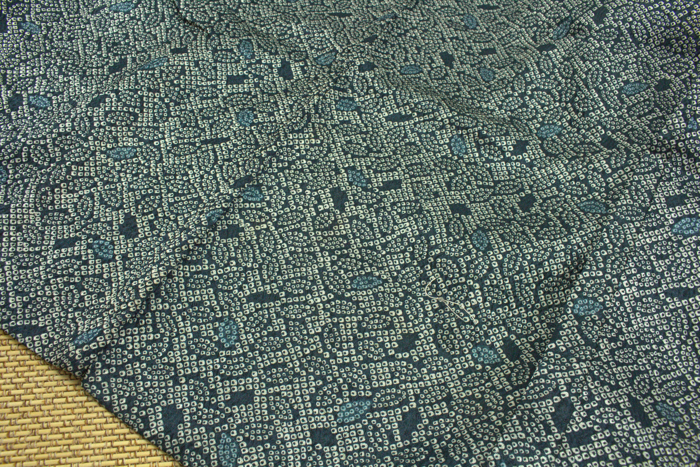 Rank S Vintage Japanese Silk Haori: Abstract Leaf Pattern (HA36)